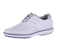 FootJoy Traditions Lady, Zapatos de Golf Mujer, White/Blue/Grey, 38.5 EU Ancho