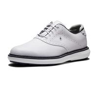 FootJoy Traditions Spikeless Previous Season Style, Zapato de Golf Hombre, Blanco/Blanco/Azul Marino, 45 EU