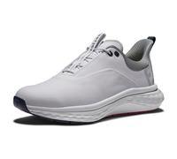 FootJoy Zapatos de Golf FJ Quantum de Cuero Impermeables sin Pinchos para Hombre, Blanco, Azul, Rosa, 39 EU