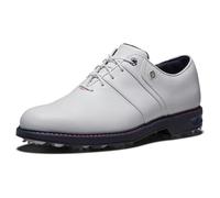 Footjoy Zapatos de Golf Packard de la Serie Premiere para Hombre, Blanco, Azul Marino, Rosa, 10 UK