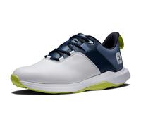 FootJoy Zapatos de golf Prolite de temporada anterior para hombre, blanco, azul marino, lima (White/Navy/Lime), 8 Wide