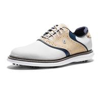 FootJoy Zapatos de golf Traditions para hombre, Blanco/Caqui/Peacoat, 42 EU