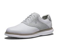 Footjoy Zapatos de Golf Traditions para Hombre, Blanco, Gris, Blanco, 9 UK
