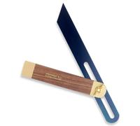 Footprint Herramientas 7.5"/190mm bisel deslizante - Hoja de acero endurecido químicamente azulado antioxidante. Stock de nogal para mayor durabilidad. Accesorios de latón para mayor durabilidad. Compruebe los ángulos/marcas de juntas en carpintería de carpintería.
