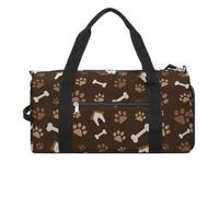 Footprints And Bones - Bolsa de gimnasio divertida con compartimento para zapatos, bolsa de viaje para fin de semana, bolsa de noche para yoga