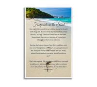 Footprints in The Sand Poster - Encouraging Bible Verse Art, Christian Gift for Women, Mom, Friend, Home Office Decor, Unframed Print (Unframed12x18inch(30x45cm))