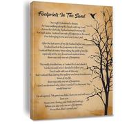 Footprints in the Sand Religious Inspirational Canvas Print Christian Home Wall Art(Unframed,12x18inch(30x45cm))