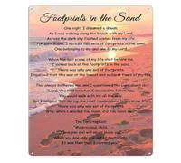 Footprints Story Sign Vintage Metal Poster For Entryway 8x12 Inch