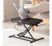 Footrest for Under Desk at Work, Pneumatic Office Footrest, Height/Angle Adjustable, Load Capacity 80kg, with Removable Soft Pad, for Office, Gaming, Computer