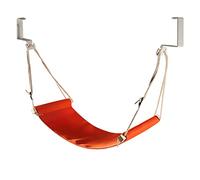 Footrest Hammock, desk foot rest, Folding Office Hanging Foot Rest Strap Adjustable Airplane table feet Hammocks for Travel, 24 x 8.5 in