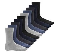 Footstar Calcetines de algodón para hombre (10 pares) de encaje plano cosido a mano - Everyday!, Jeanstöne, 47-50