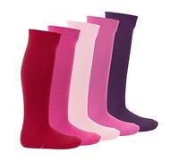 Footstar EVERYDAY! KIDS Knee Socks - 5 pairs of girl's/boy's long socks - cotton Berry 6-8 (EU 23-26)