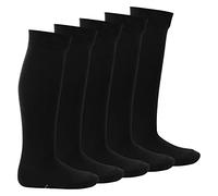 Footstar EVERYDAY! KIDS Knee Socks - 5 pairs of girl's/boy's long socks - cotton Black 6-8 (EU 23-26)