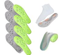 Footstr Insoles, Breathable Soft Foam Shoe Insole, 4d Cloud Technology Sweat-Absorbentsports Insole with Arch Support (4-Pairs-of-Green-4d-Insole,41-42)