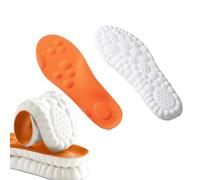 Footstr InsoleX -Massage Insoles for Men Women,Memory Foam Everyday Comfortable Shoe Steppers Insoles with Arch Support, Anti Fatigue, Shock Absorption (1pc,43-44,Orange)