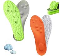 Footstr - Plantillas de espuma suave 4D transpirables, plantilla deportiva absorbente de sudor con tecnología Cloud, para hombre y mujer (2 pares-e, 37-38)