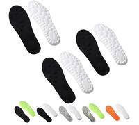 Footstr - Plantillas para hombres y mujeres, ultra cómodas, suaves, suelas de nube 4D para hombres, antifatiga, absorción de impactos, alivio del dolor de pies (3 pares, negro, EE. UU.-13)