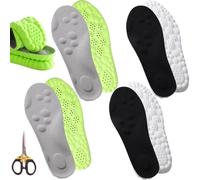 Footstr Plantillas, plantilla de espuma suave transpirable, plantillas elásticas 4D para mujeres y hombres, plantilla deportiva ortopédica de espuma viscoelástica gruesa ultrasuave (4PC-C, 39-40)