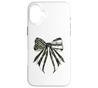 Footvolley Player - Coqueta de camuflaje con bandera estadounidense del 4 de julio Carcasa para iPhone 16 Plus