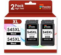 Fooylen 545XL Negro Cartuchos de Tinta Compatible Cartucho Tinta para Canon PG545XL Black PG-545XL 545 XL para Canon Pixma TS3150 TS3151 TS3350 TS3355 TS3450 MG2550S MG2950 MG4250 (Negro, 2-Pack)