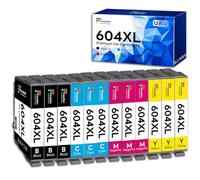Fooylen Cartuchos de Impresora 604XL compatibles con Epson 604 XL Multipack para Expression Home XP-3200 XP-4200 XP-2205 XP-3205 XP-4205 XP-2200 Workforce WF-2910 WF-2930 WF-2935 2950