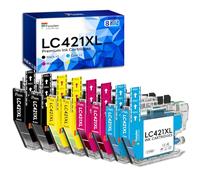 Fooylen LC421XL Cartucho de Tinta para Brother LC421XL LC421 LC421XLVAL para Brother DCP-J1050DW MFC-J1010DW DCP-J1140DW Negro Cian Magenta Amarillo