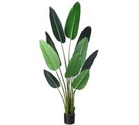 Fopamtri Grande Planta Artificial Decorativas Árbol Ave del Paraíso Hawaiian Tropic Palmera Artificial Altura 160cm para Hogar Oficina Jardín Boda Decoración,10 Pieza Leaves(1PACK)
