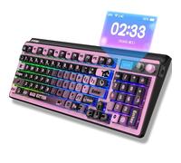 FOPATO Teclado mecánico 98% para juegos, teclado inalámbrico de 96 teclas, estructura de junta intercambiable en caliente, Bluetooth, 2.4 GHz, USB-A a C 3 modos, con pantalla, RGB, teclas PBT, para PC