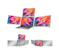 FOPO Extensor de pantalla portátil de 15.6 pulgadas, monitor cuádruple, solo 1 cable para 3 pantallas, extensor de laptop FHD 1080P IPS compatible con Wins/Mac para portátiles de 13.6 a 17.3 pulgadas