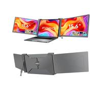 FOPO Monitor portátil triple de 15.6 pulgadas, extensor de pantalla IPS FHD 1080P para portátiles de 15.6 a 17.3 pulgadas, extensor de pantalla de portátil de viaje PnP con USB-C y HDMI, monitor dual