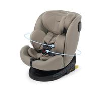 Foppapedretti Asiento de coche Circle I-Size, asiento giratorio 360°, para niños de 40 a 150 cm de altura, 0-12 años, conforme ECE R129, fijación Isofix y TopTether, Safe Body Protection, Sand