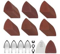 Foppla Juego de cojín de molienda de herramientas oscilante de 154 piezas Almohadilla de molienda de dedo 60/80/120/180/240/320 Papel de lija de dedo multifuncional granular Almohadilla abrasiva