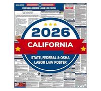 FOPURE 2026 Labor Law Compliance Poster California State Federal OSHA Rules All in One Workplace Poster(Framed,08x12inch(20x30cm))