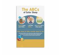 FOPURE ABCs of Safe Sleep for Poster, Parents Guide, Educational Wall-Art for Nursery Room Decor(Unframed,16x24inch(40x60cm))