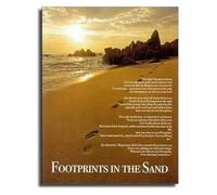 FOPURE Aesthetic Footprints in The Sand Poster Modern Canvas Art Wall Decor for Farmhouse Style Decor Beach Theme(Unframed,08x12inch(20x30cm))