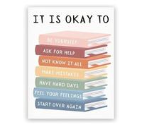 FOPURE Affirmation Wall-Art - It’s Okay to Not be Okay Poster for Room and Classroom(Framed,12x18inch(30x45cm))