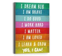 FOPURE Bedroom Decor: Dream Big Canvas Art - Set of 3 Inspirational Posters on Canvas for Walls, Encouraging Confidence & Kindness(Framed,08x12inch(20x30cm))