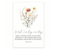 FOPURE Bible Verse Wall-Art Behold I Am Doing A Thing, Christian Inspirational Poster for Home Decor, Office & Church Gift(Framed,16x24inch(40x60cm))