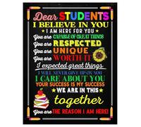 FOPURE Educational Motivational Poster - “Dear Students, I Believe in You” Sign for Classroom, Uplifting Gift for Teacher, Professor, Tutor, Mentor (Unframed,16x24inch(40x60cm))