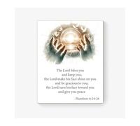 FOPURE Faith Based Wall-Art Aaronic Blessing May The Lord Bless You and Keep You Numbers 6 24 26 Christian Print for Home Office Decor(Framed,16x24inch(40x60cm))