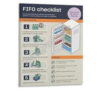 FOPURE FIFO Inventory Control Poster First In First Out Food and Storage Rotation Checklist Educational Wall-Art(Unframed,12x18inch(30x45cm))
