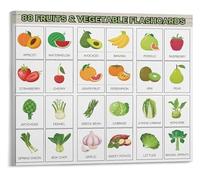 FOPURE First Foods Poster Fruits and Vegetables Vocabulary Chart for Babies Learning and Classroom Resource Decor(Framed,12x18inch(30x45cm))