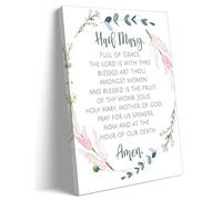 FOPURE Framed Hail Mary Prayer Print, Catholic Religious Artwork, Classic Sacred Image for Prayer Room, Bedroom, Church, Christian Home Decor(Unframed,08x12inch(20x30cm))