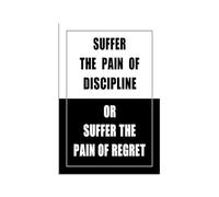 FOPURE Grind Mindset Wall Decor - Suffer Now or Regret Later Motivational Canvas Art, Inspirational Quote for Home, Office & Bedroom(Unframed,16x24inch(40x60cm))