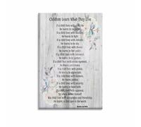 FOPURE Heartwarming Family Quote Poster Learn Love Guidance Wall-Art Canvas Print Decor(Unframed,12x18inch(30x45cm))