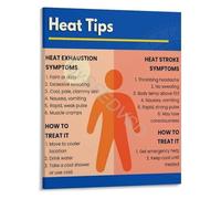 FOPURE Heat Exhaustion Vs Heat Stroke Educational Poster Symptoms Infographic First Aid Canvas Print Wall-Art for Training(Unframed,16x24inch(40x60cm))