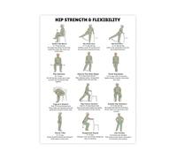 FOPURE Hip Workout for Seniors Chair Standing Mobility Routine Canvas Wall-Art Poster Exercise Chart for Home Gym Senior Living Room Decor(Framed,08x12inch(20x30cm))