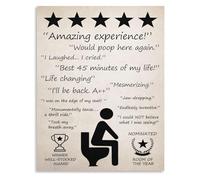 FOPURE Humorous Bathroom Sign Canvas Print Funny Toilet Poster 5 Star Critique Restroom Decor Gift(Unframed,16x24inch(40x60cm))
