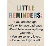 FOPURE Inspirational Quote Posters Bundle - You Are Enough & Be Kind Minimalist Wall-Art, Motivational Prints for Living Room, Bathroom, and Gallery Wall(Framed,12x18inch(30x45cm))