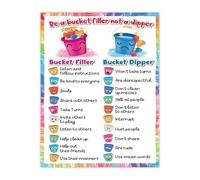 FOPURE Kindness and Empathy Poster Be a Bucket Filler for Classroom Wall Decor Preschool Elementary Teacher Resources(Framed,16x24inch(40x60cm))